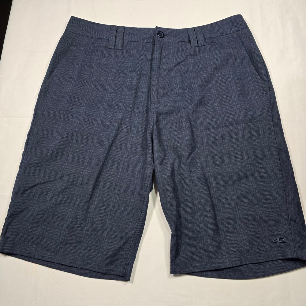O'Neill Hybrid Golf Shorts Blue Glen Plaid Performance Men's